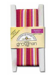 Rasberry sunrise striped Grosgrain Ribbon