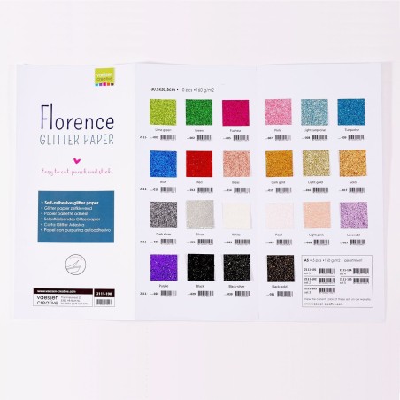 Farbfächer Florence Glitter Cardstock