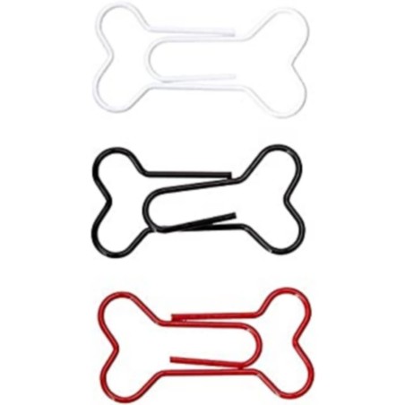 Dog Bone Clips - Red White and Black