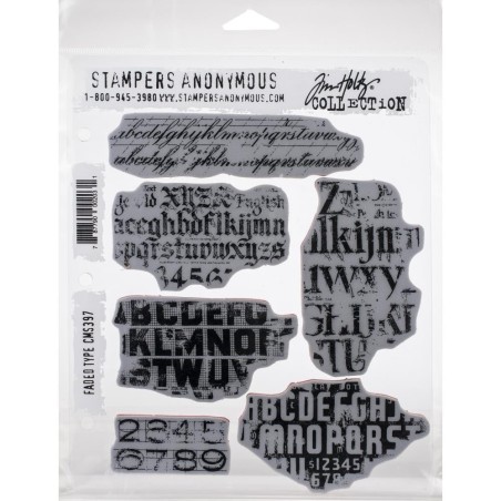 Cling Stamp - Faded Type
