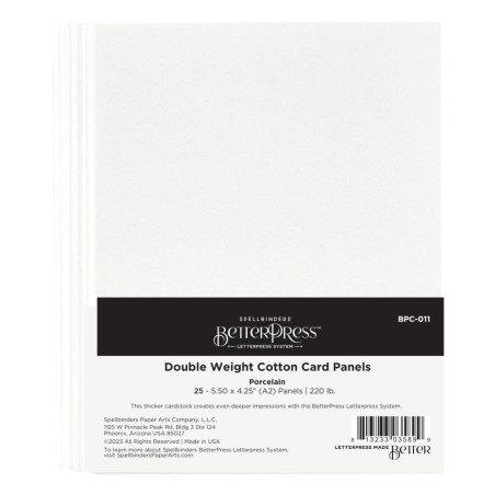 Letterpress Cotton Card Panels Double Weight - Porcelain
