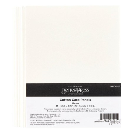 Letterpress Cotton Card Panels Small - Bisque