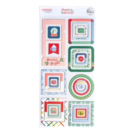 Chipboard Frames Stickers - Happy Holidays
