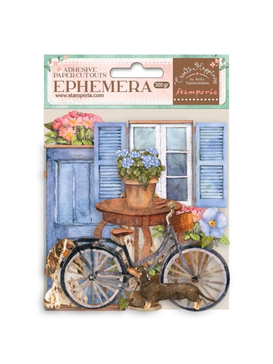 Ephemera - Create Happiness Welcome Home Bicycle and Flowers