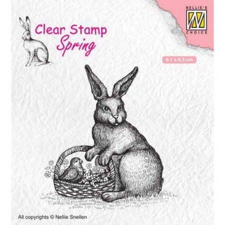 Clear Stamp - Easter Hare with Basket