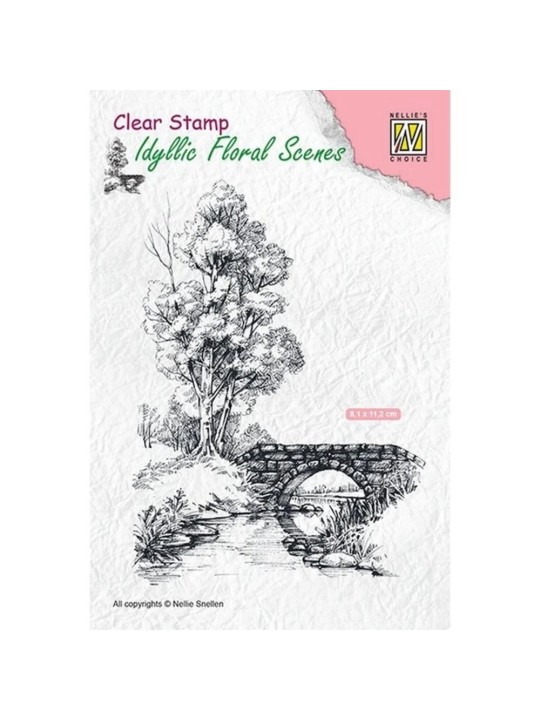 Clear Stamp - Scene with Stream and Bridge